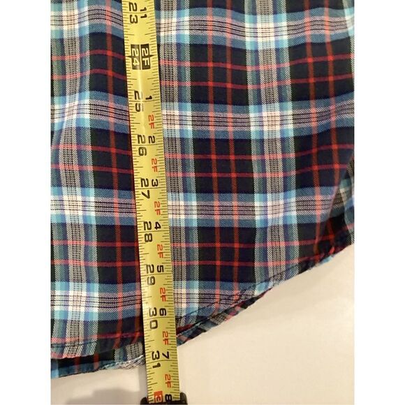PATAGONIA Mens Sz Medium Plaid Button Down Long Sleeve Shirt Blue - Picture 7 of 9
